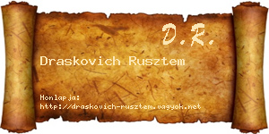 Draskovich Rusztem névjegykártya